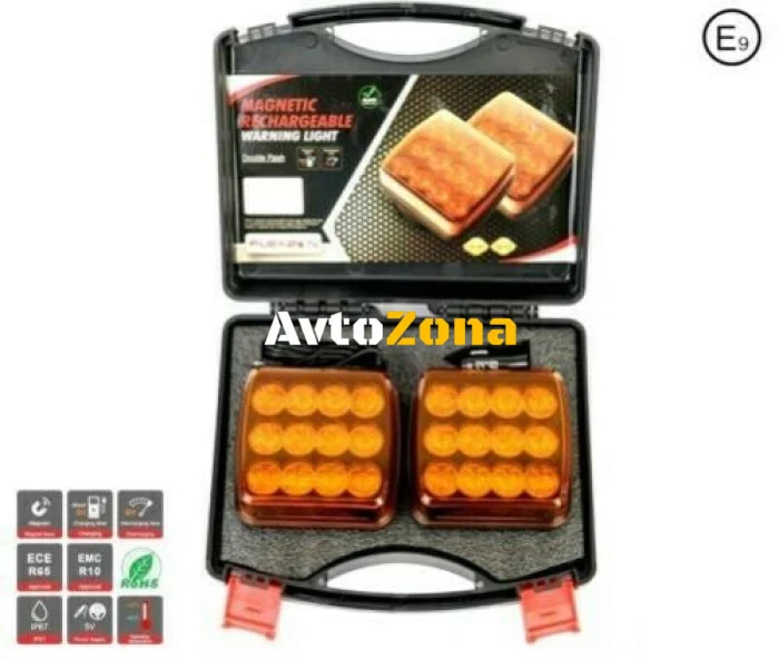 Lumini de oprire fără fir fără fir cu magnet 12v 24v Led Orange Lumini de urgență Blitz Light