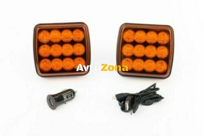 Lumini de oprire fără fir fără fir cu magnet 12v 24v Led Orange Lumini de urgență Blitz Light