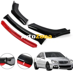 MERCEDES W203 - Spoiler bara de protecție față Roșu 4 piese