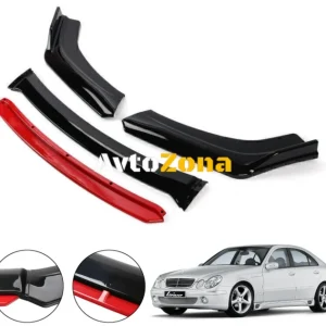 MERCEDES W211 - Spoiler bara de protecție față Roșu 4 piese