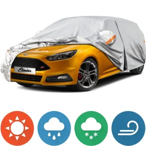 Prelată Auto Premium 6 Straturi, Impermeabilă, Protecție UV, Praf și Zăpadă,Accesorii Masina, Universală pentru Hatchback,...