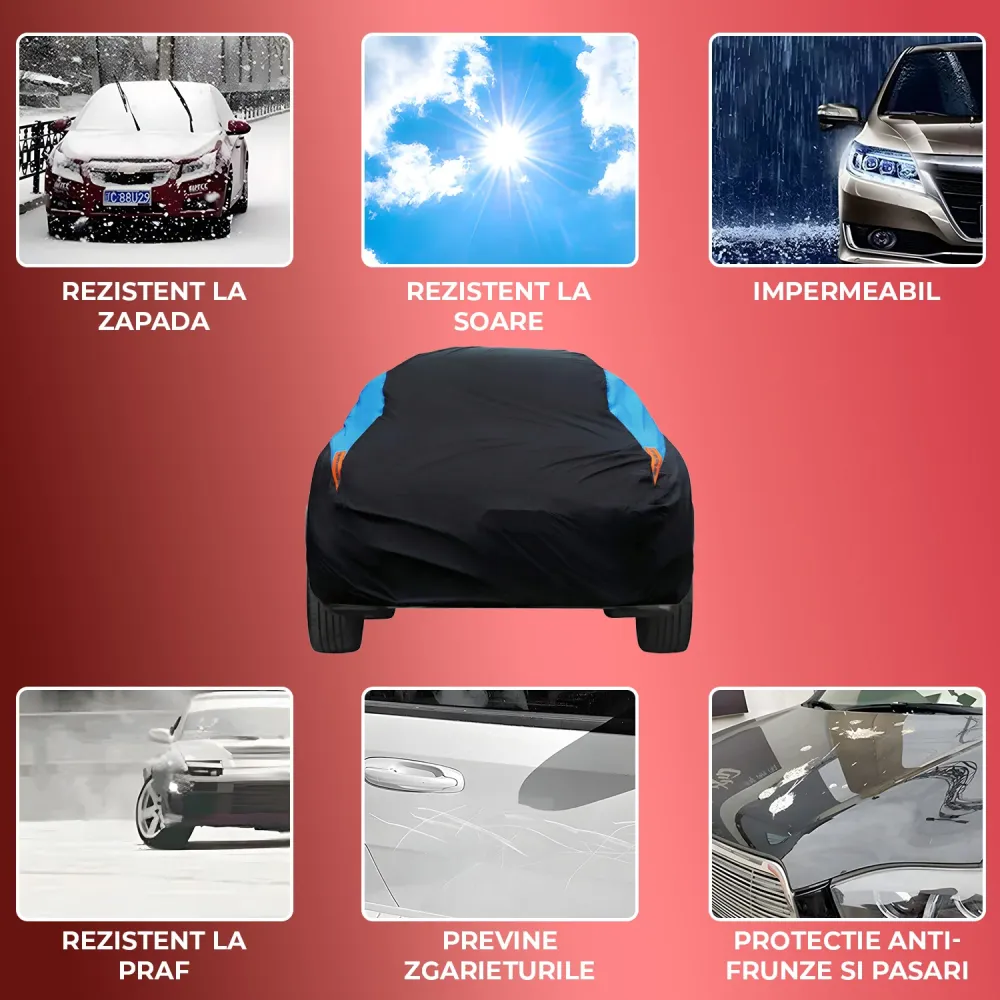 Prelata Auto Premium Elindor® Impermeabila, Protectie UV, Antisoare, Praf, Ploaie si Zapada, Toate Anotimpurile, Husa Exte...