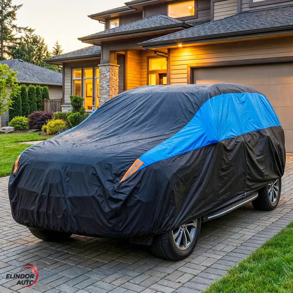 Prelata Auto Premium Elindor® Impermeabila, Protectie UV, Antisoare, Praf, Ploaie si Zapada, Toate Anotimpurile, Husa Exte...