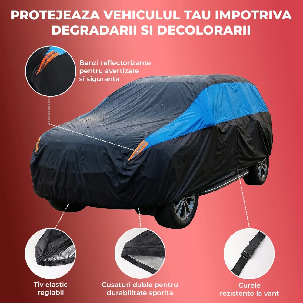 Prelata Auto Premium Elindor® Impermeabila, Protectie UV, Antisoare, Praf, Ploaie si Zapada, Toate Anotimpurile, Husa Exte...