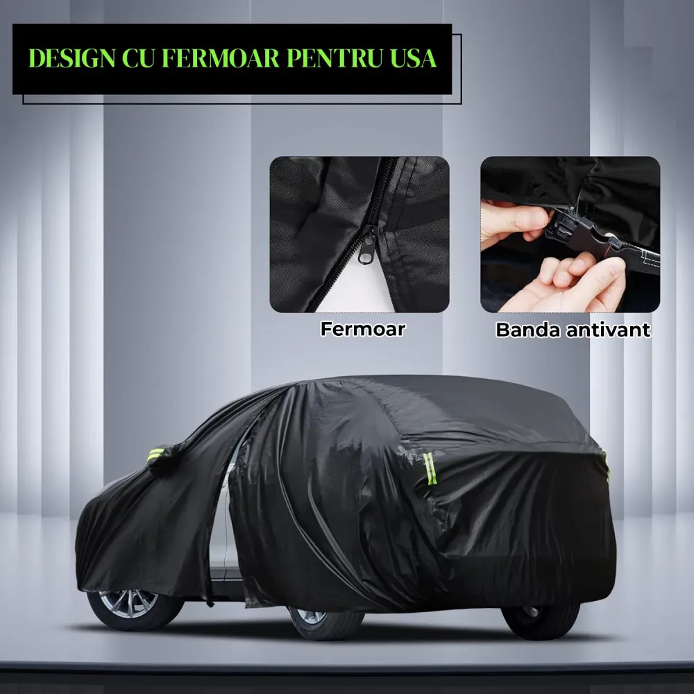 Prelata Auto Premium Elindor® Impermeabila, Protectie UV, Antisoare, Praf, Ploaie si Zapada, Toate Anotimpurile, Husa Exte...