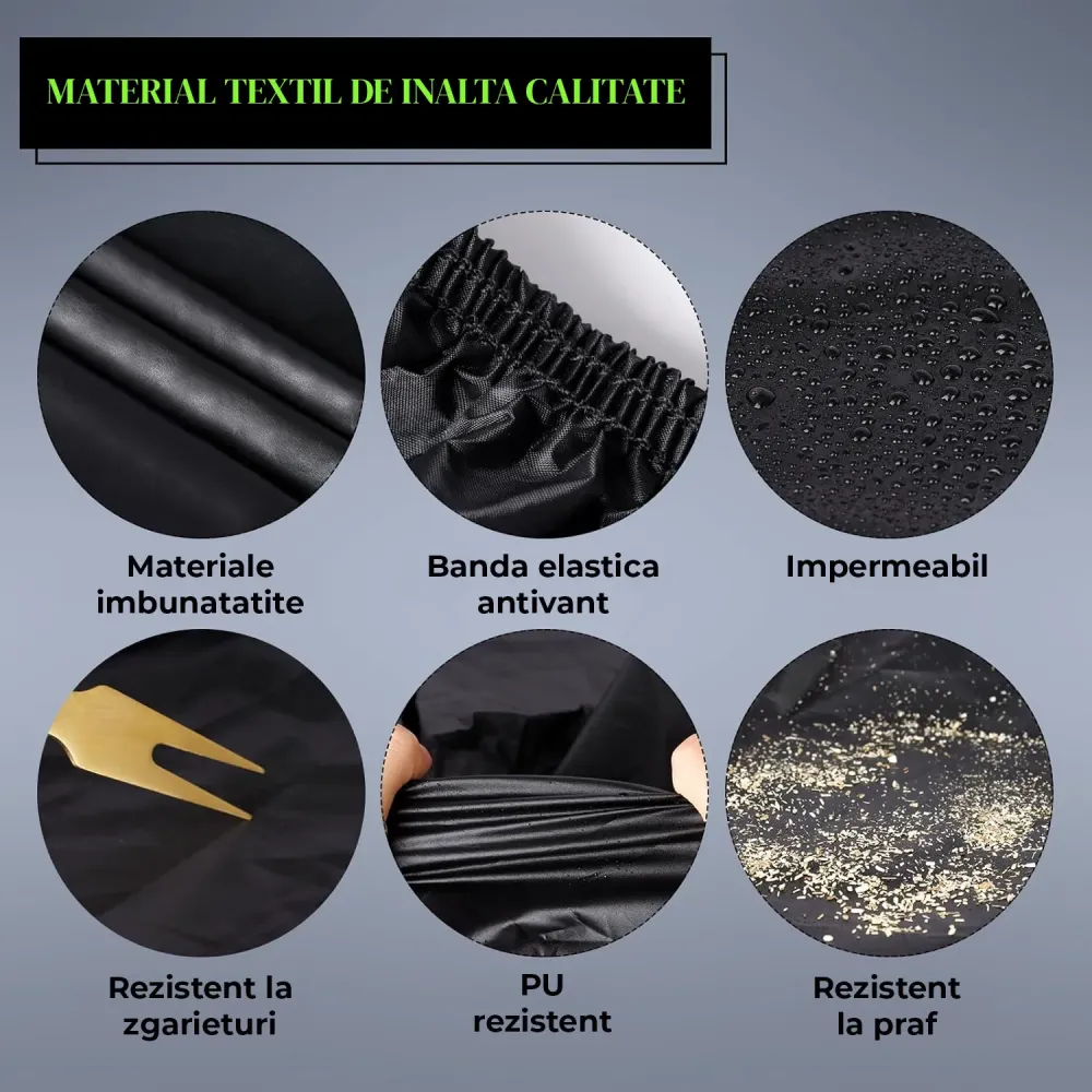 Prelata Auto Premium Elindor® Impermeabila, Protectie UV, Antisoare, Praf, Ploaie si Zapada, Toate Anotimpurile, Husa Exte...