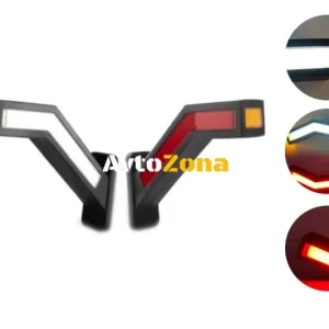 Set indicatoare LED, lumini tip corn, laterale, efect neon, mod de rulare, pentru camion, remorcă 12/24V, 22 cm