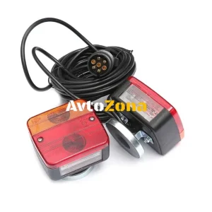 Set de 2 stopuri spate cu 4 funcții pentru remorcă caravană caravană platformă cu magnet și cablu 7.5m