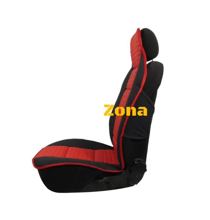 Set tapițerie universal 1+1 pentru scaunele din față Luxury Black - Red, Eco Leather