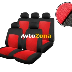 Set universal de tapițerie pentru scaune - negru cu roșu