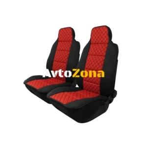 Tapițerie auto pentru scaunele din față Red Eco piele și textile
