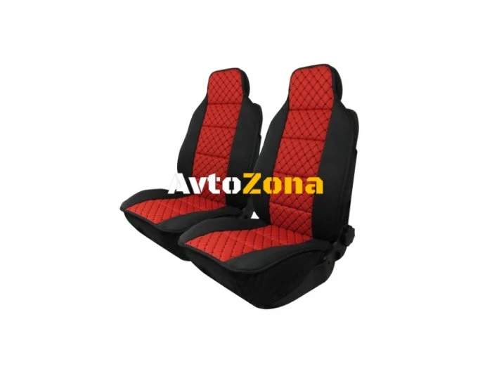Tapițerie auto pentru scaunele din față Red Eco piele și textile