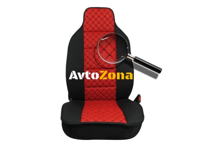Tapițerie auto pentru scaunele din față Red Eco piele și textile