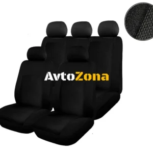 Tapițerie auto universală, huse pentru scaune, set auto complet, 9 bucăți negru