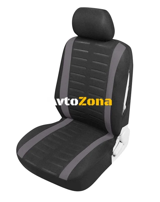 Tapițerie auto universală pentru scaune Set complet 9 bucăți gri și negru