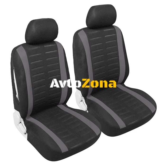 Tapițerie auto universală pentru scaune Set complet 9 bucăți gri și negru