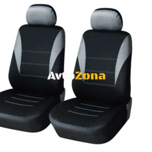 1+1 Tapițerie universală nouă pentru scaunele din față, huse auto pentru Van Textile în gri și negru