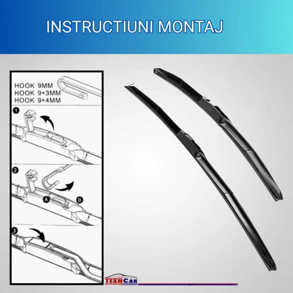 Ștergător parbriz auto TeamCar® 24 inch (610 mm) - Hybrid - Universal