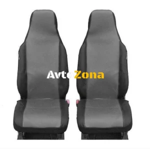 1+1 CU TETIERĂ FUZIONAT SET MARE UNIVERSAL ACOPERĂ, TAPIȚERIE SCAUN FAȚĂ PENTRU MAȘĂ , VAN , JEEP CULOARE GRI-NEGRU , TEXTILE