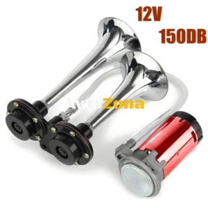 Tromba Horn Air Siren Dual Cu Compresor 12V 12 Volt Pentru Autocamion Autobuz etc.