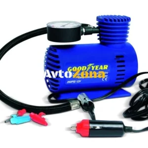 Umflator de anvelope portabil cu manometru + 3 duze STRONG 12 ATM 250PSI Goodyear Goodyear